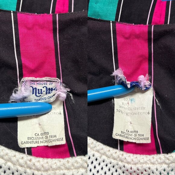 70s 80s vintage striped hippy dress caftan coverup cotton relaxed loose belt. - Picture 8 of 10